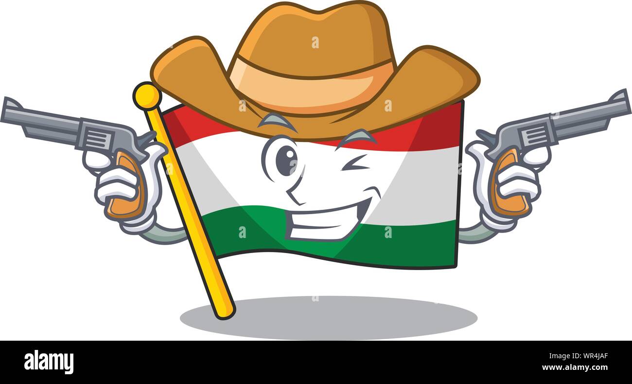 Cowboy flag hungary mascot shaped on cartoon Stock Vector Image &amp; Art ...