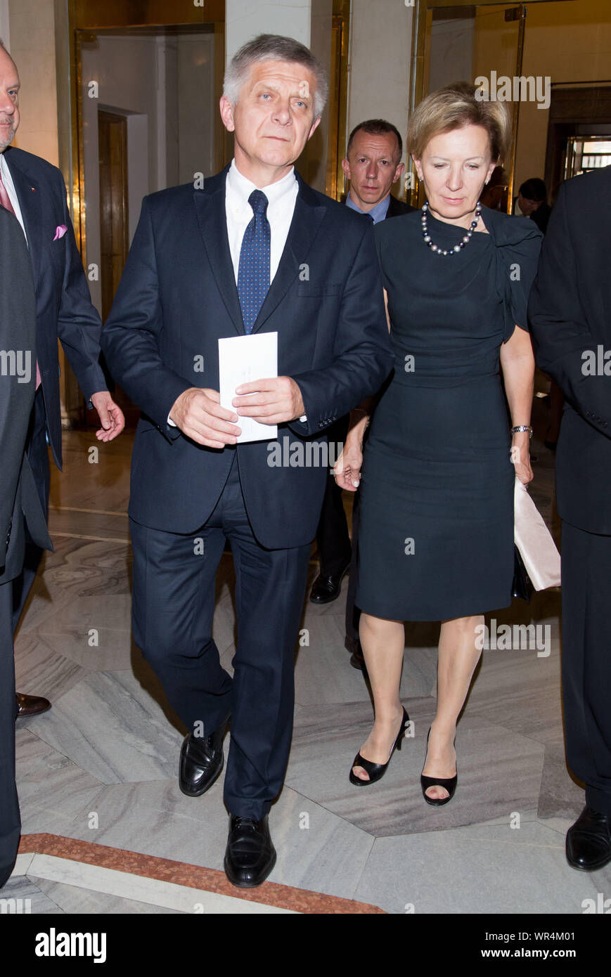 9. 06. 2014 Warsaw, Poland. Pictured: Marek Belka with his wife Krystyna Stock Photo