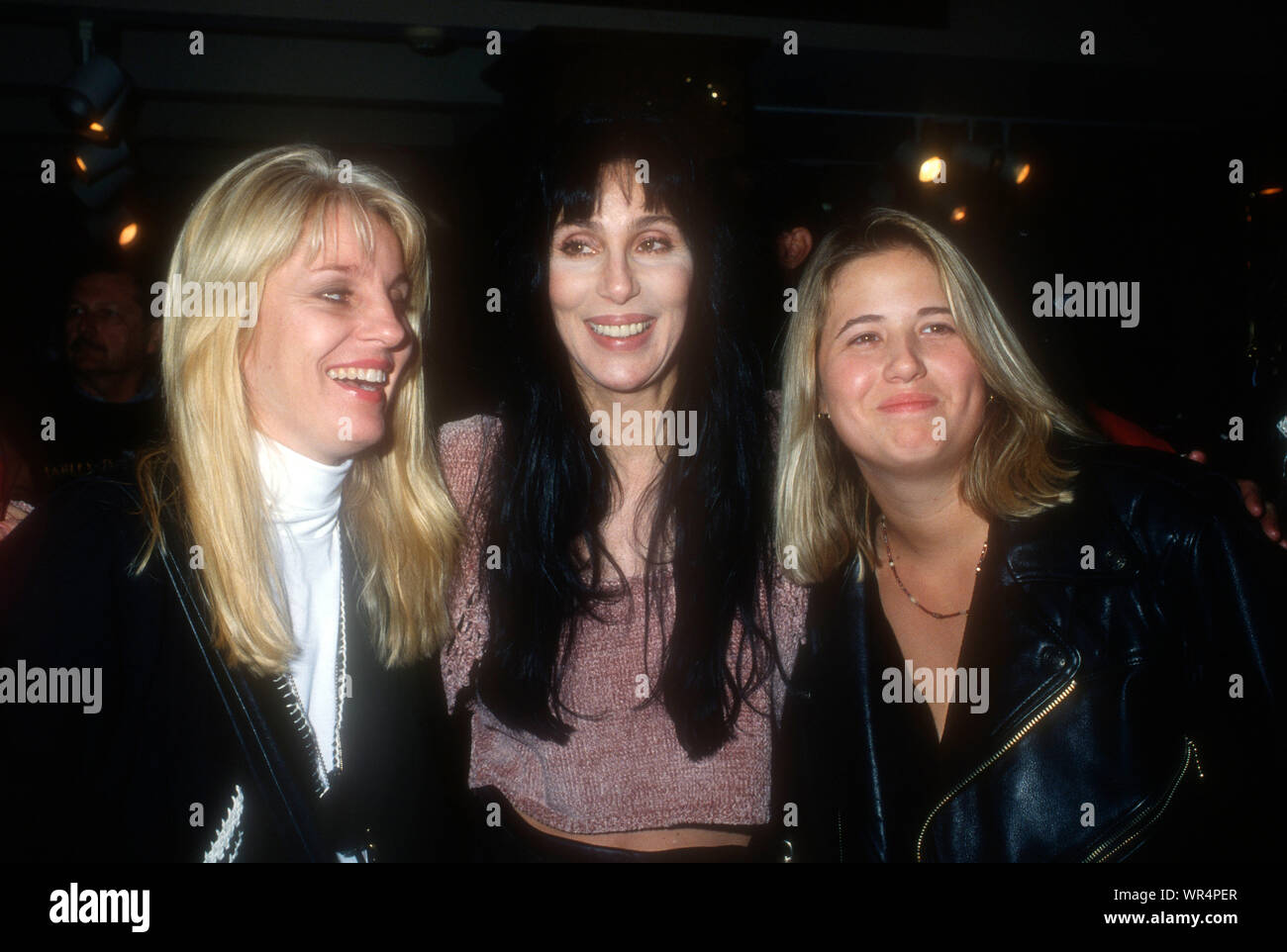 Beverly Hills, California, USA 4th December 1994 Georganne LaPiere, sister Singer/actress Cher and daughter Chastity Bono attend 'Happy Harley Days/Rejoice on Rodeo' Parade on December 4, 1994 in Beverly Hills, California, USA. Photo by Barry King/Alamy Stock Photo Stock Photo