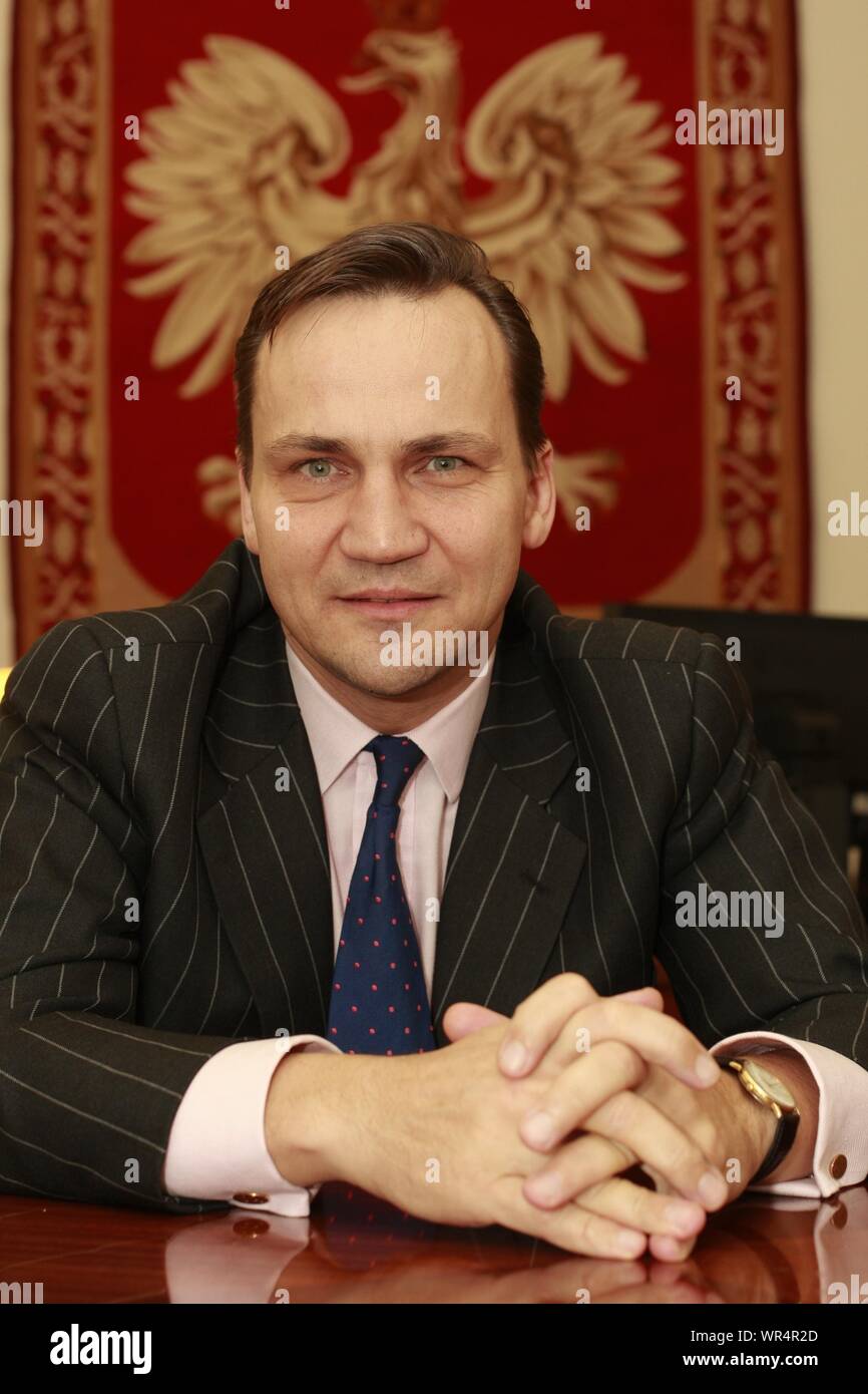 24.01.2008 Warsaw, Poland. Pictured: Radoslaw Sikorski Stock Photo