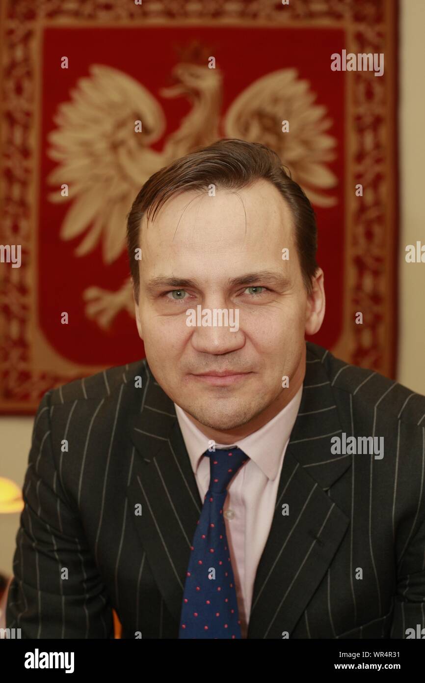 24.01.2008 Warsaw, Poland. Pictured: Radoslaw Sikorski Stock Photo