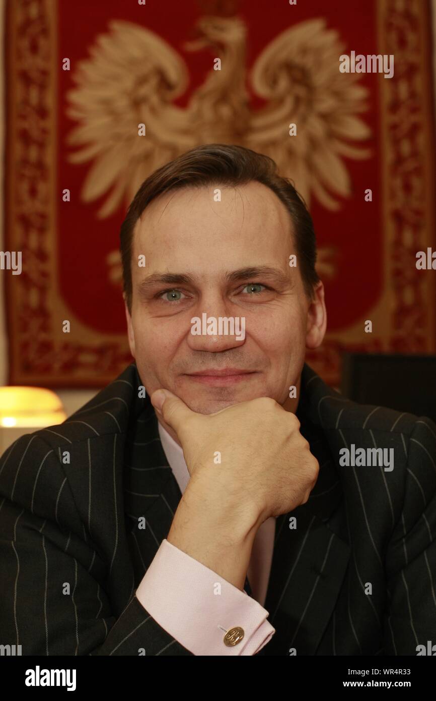 24.01.2008 Warsaw, Poland. Pictured: Radoslaw Sikorski Stock Photo