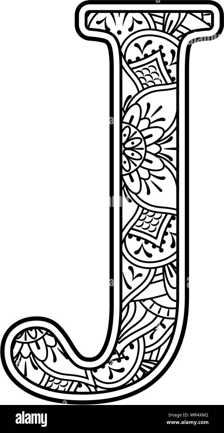 Download Mandala Letter Coloring Vector Decorative High Resolution ...