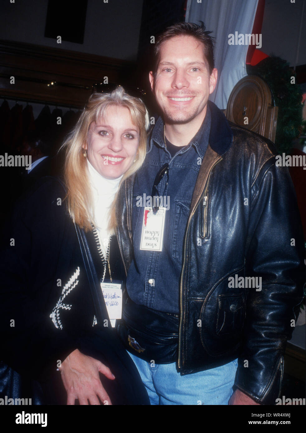 Beverly Hills, California, USA 4th December 1994 Georganne LaPiere and husband Ed Bartylak attend 'Happy Harley Days/Rejoice on Rodeo' Parade on December 4, 1994 in Beverly Hills, California, USA. Photo by Barry King/Alamy Stock Photo Stock Photo