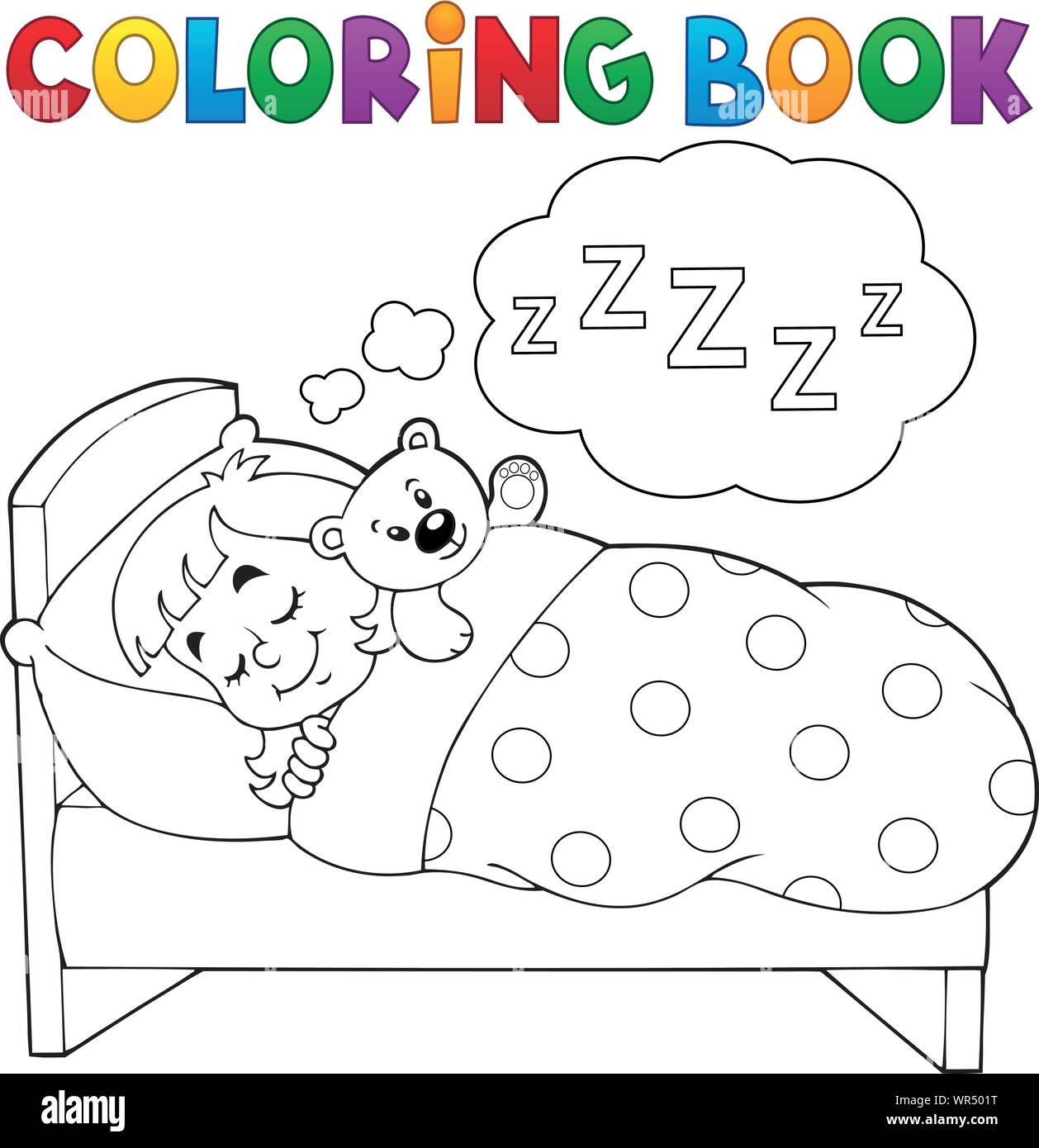 Coloring book sleeping child theme 1 Stock Vector Image & Art - Alamy