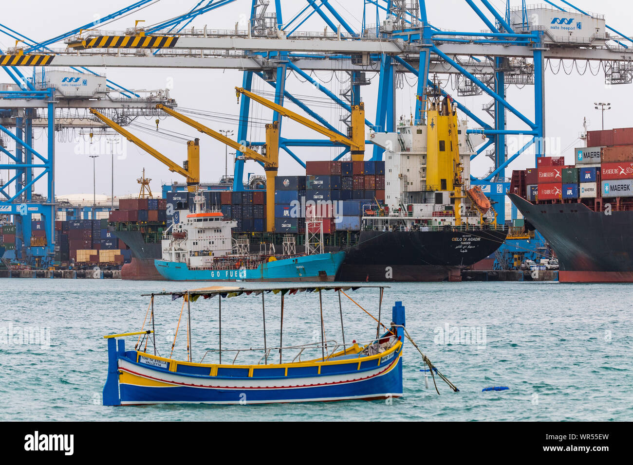 Port facilities, Malta Freeport, near Birzebbuga, in Marsaxlokk bay