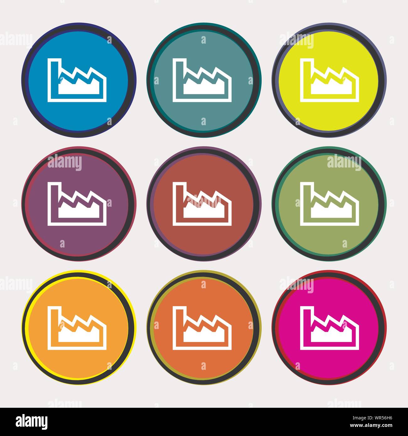 Chart icon sign. Nine multi colored round buttons. Vector Stock Vector ...
