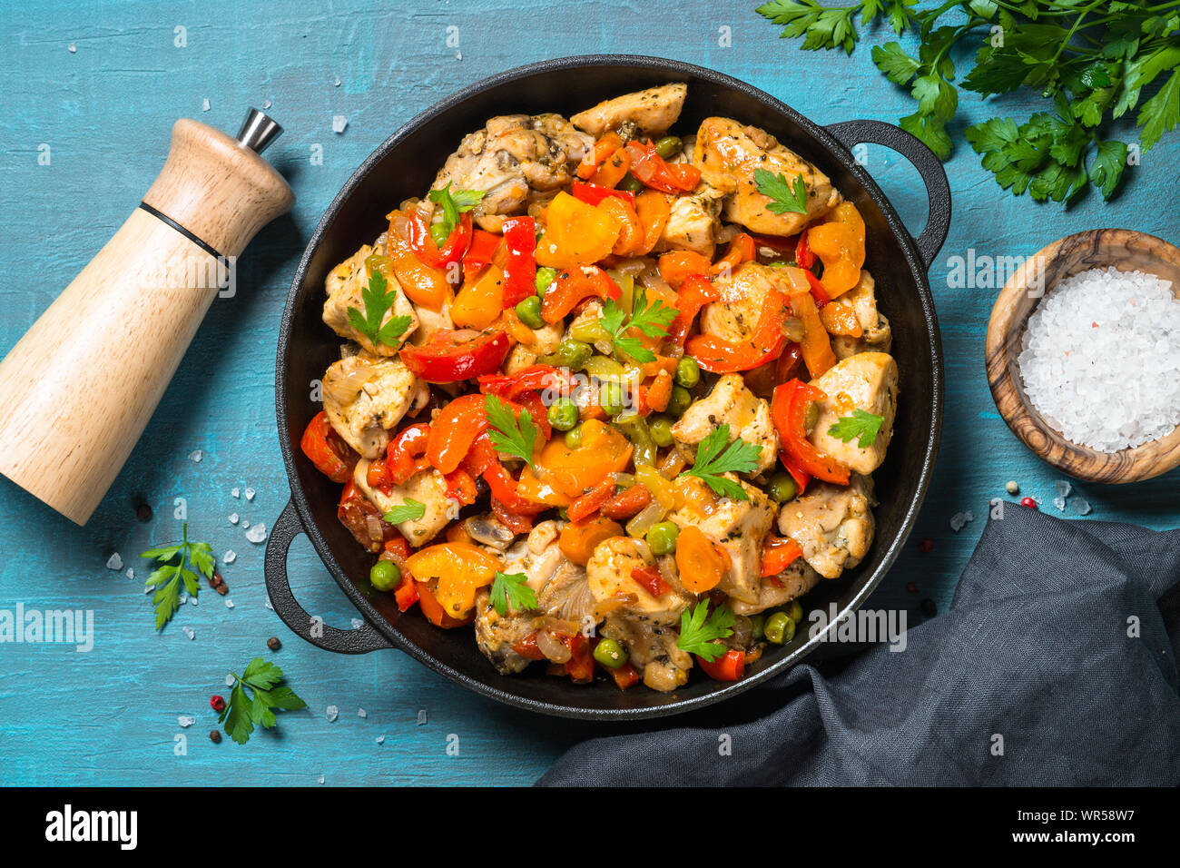 Chicken Stir fry with vegetables Stock Photo - Alamy