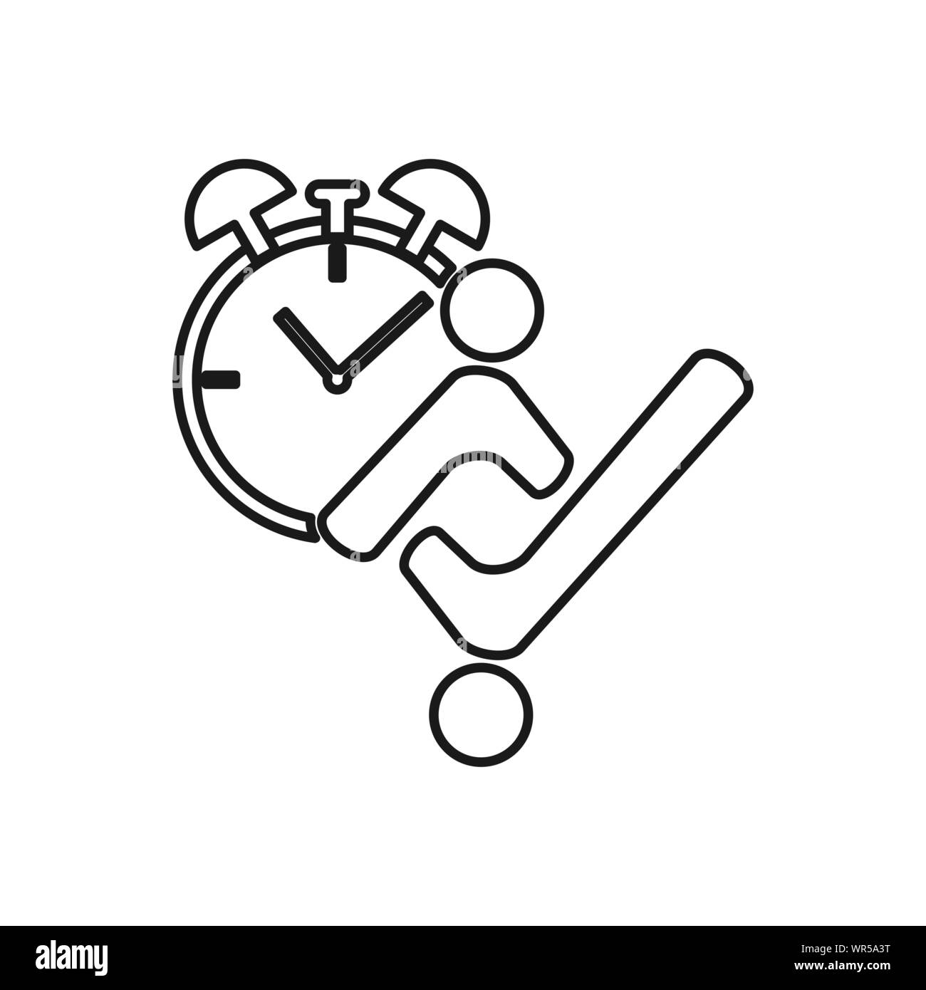 watch alarm checklist Commitment Teamwork Together Outline Logo Stock Vector
