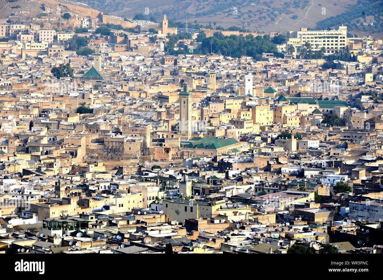 Aerial View Of Crowded City Stock Photo - Alamy