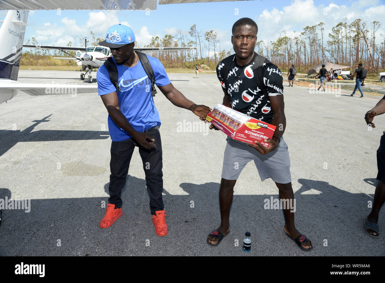 Treasure Cay, The Bahamas. 9th Sep 2019. Local Bahamian citizens