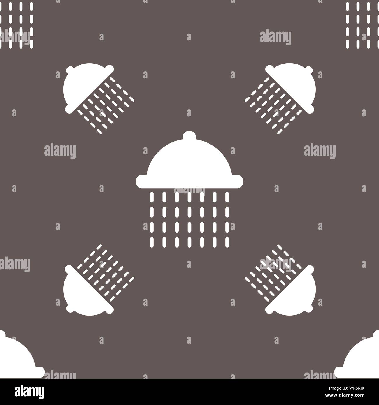 shower icon sign. Seamless pattern on a gray background. Vector Stock Vector