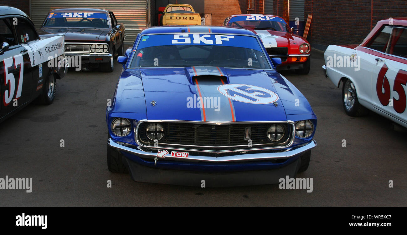 Old unique race cars on display, South Africa Stock Photo