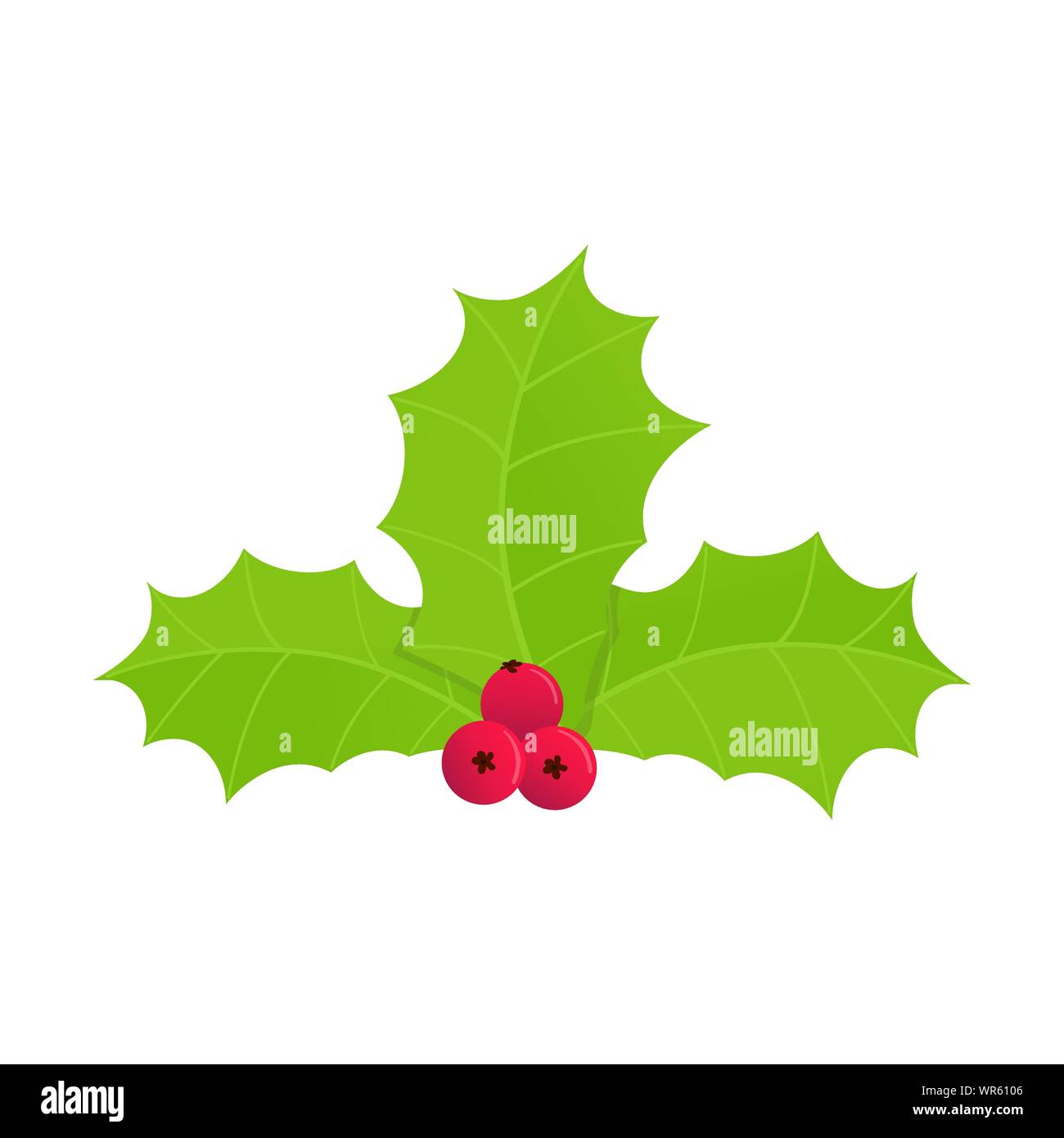 Realistic Holly Berry Icon Christmas Symbol Stock Illustration