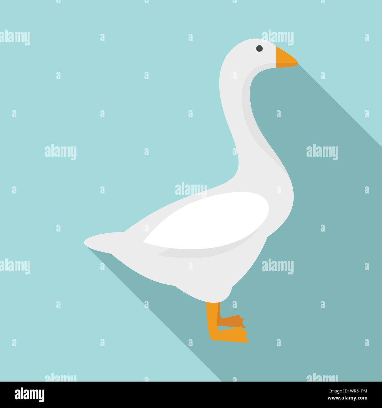 Domestic goose icon. Flat illustration of domestic goose vector icon ...