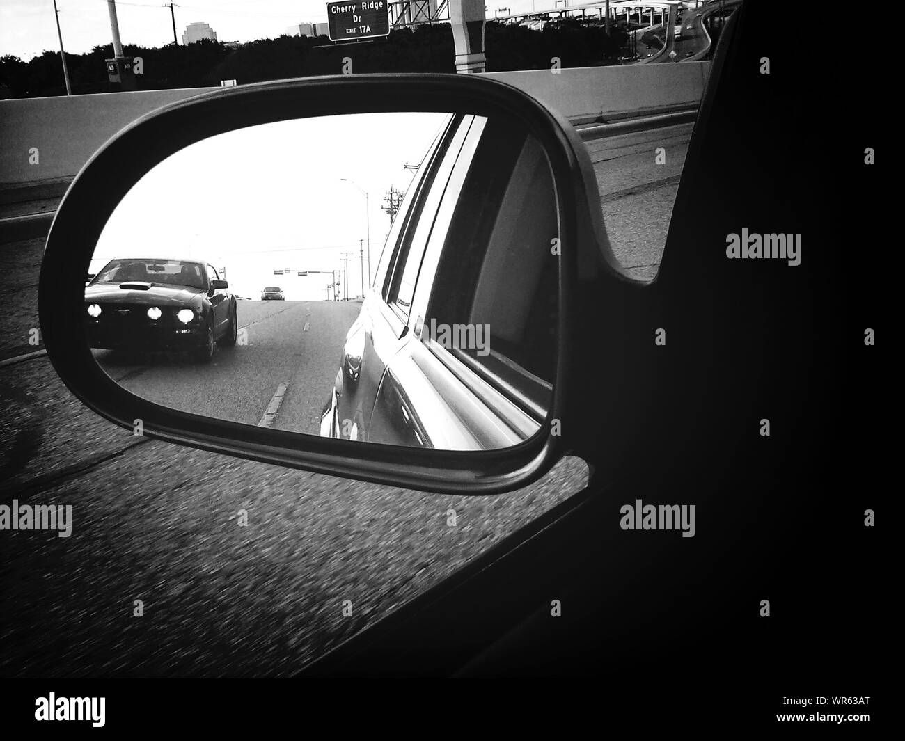 Car side mirror view Black and White Stock Photos & Images Alamy