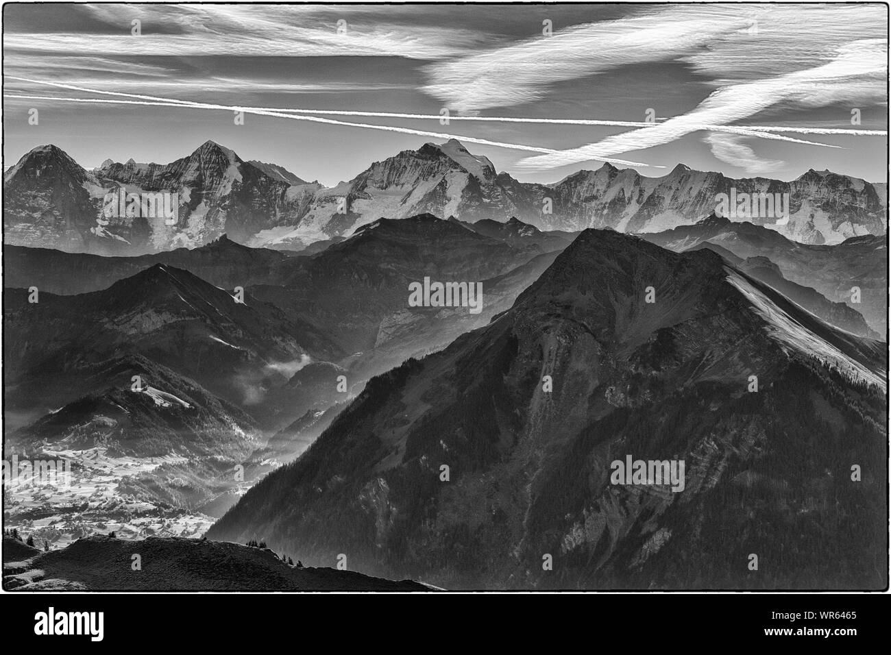 Niesen and Bernese Alps seen from Stockhorn Stock Photo