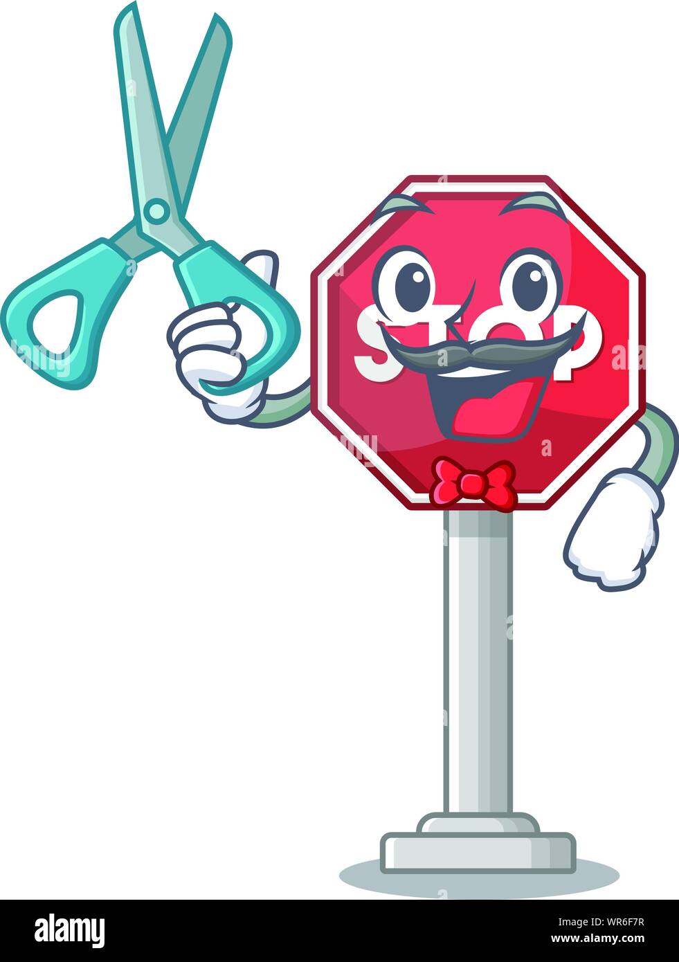 Barber sign stop mascot shaped with character Stock Vector Image & Art ...