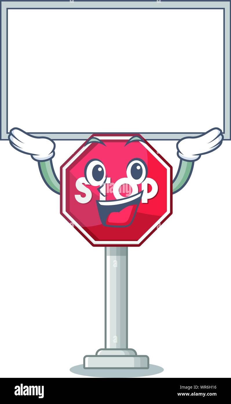 Up board sign stop mascot shaped with character Stock Vector Image ...