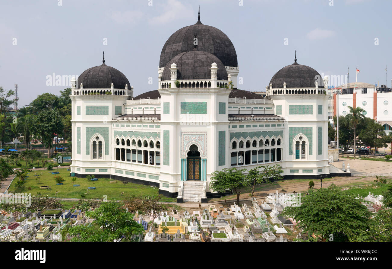 Grand Mosque, Mesjid Raya, Medan North Sumatra, Indoesia Stock Photo