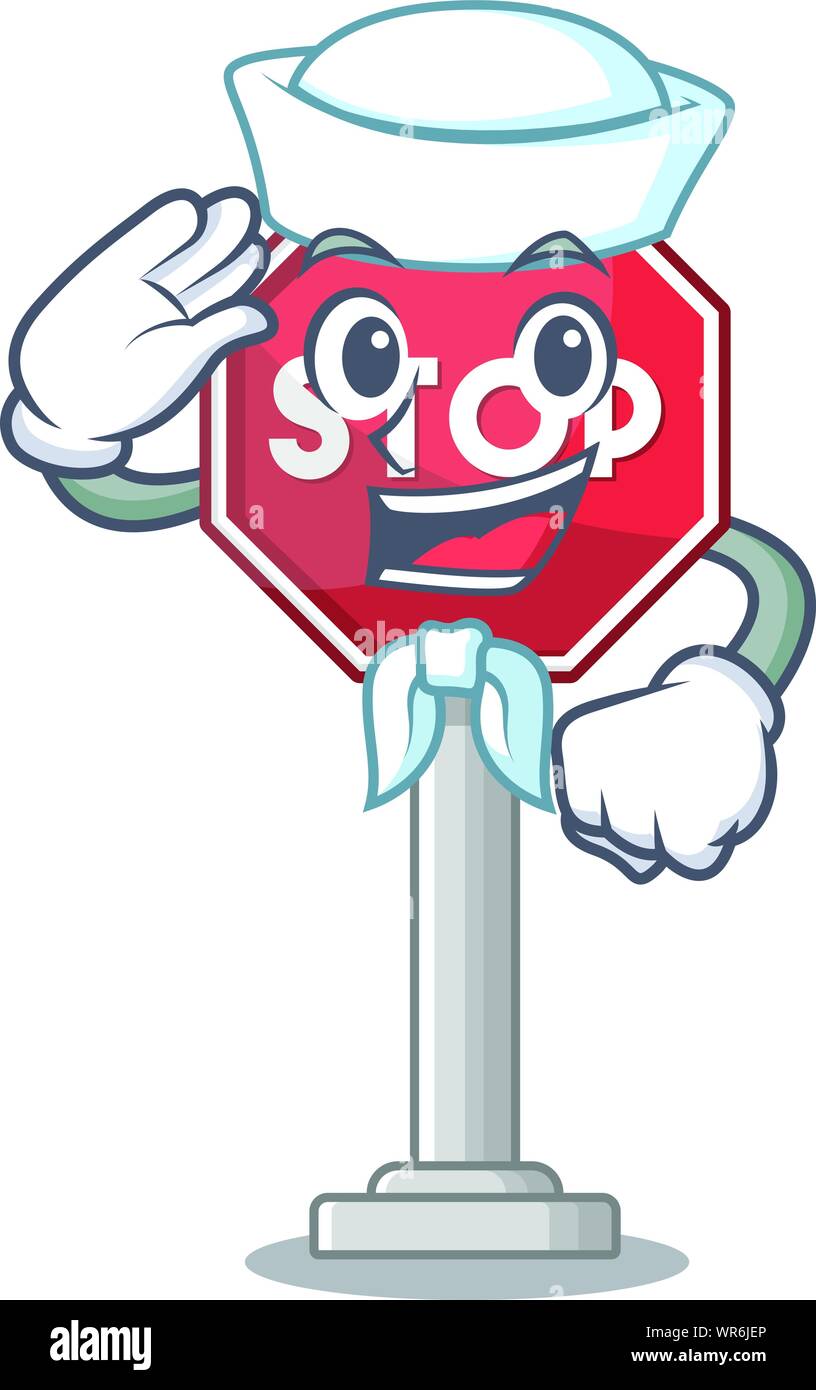 Sailor sign stop mascot shaped with character Stock Vector Image & Art ...