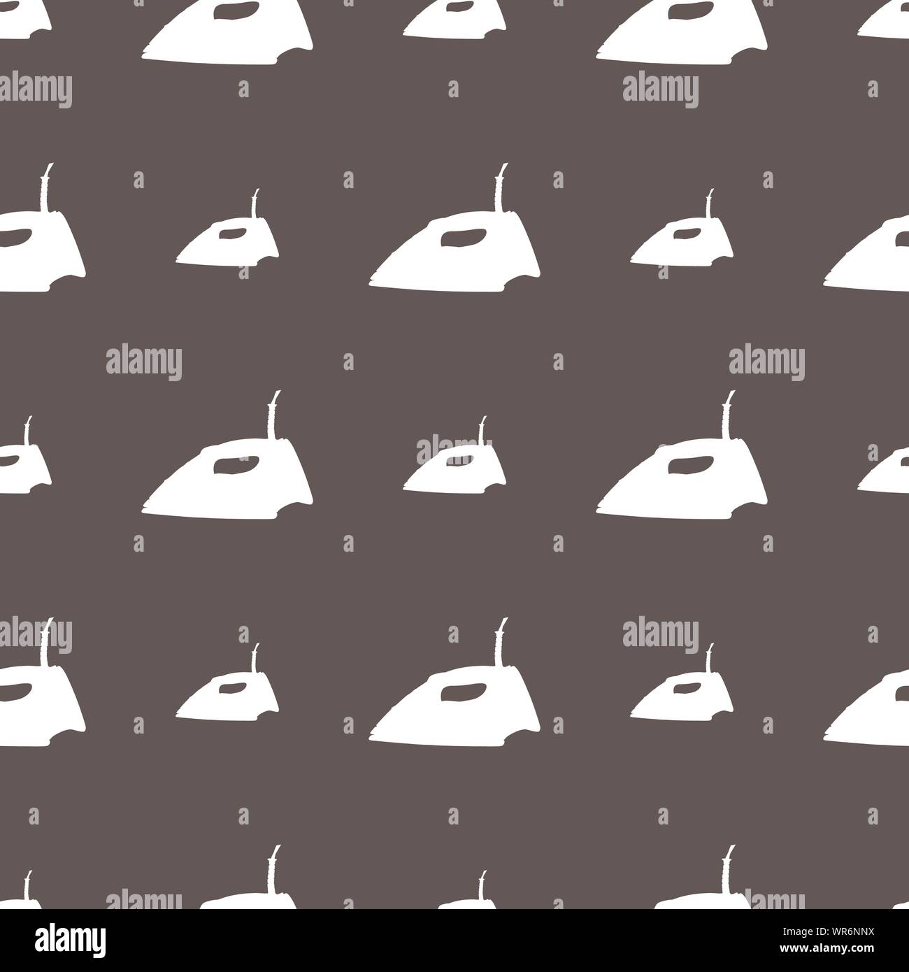 Iron icon sign. Seamless pattern on a gray background. Vector Stock Vector
