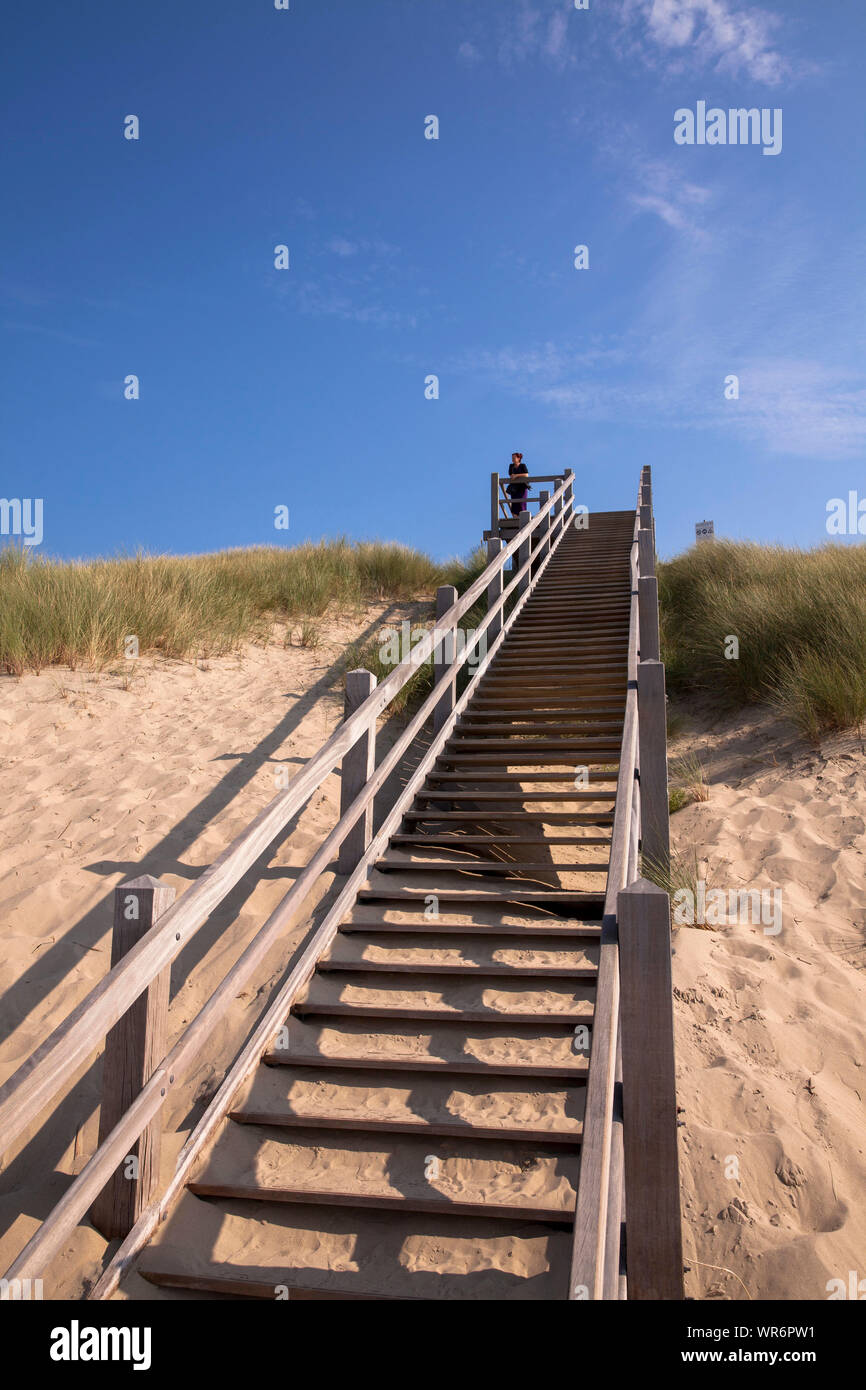 stairs to the dunes in Domburg on the peninsula Walcheren, Zeeland, Netherlands.  Treppe in den Duenen bei Domburg auf Walcheren, Zeeland, Niederlande Stock Photo