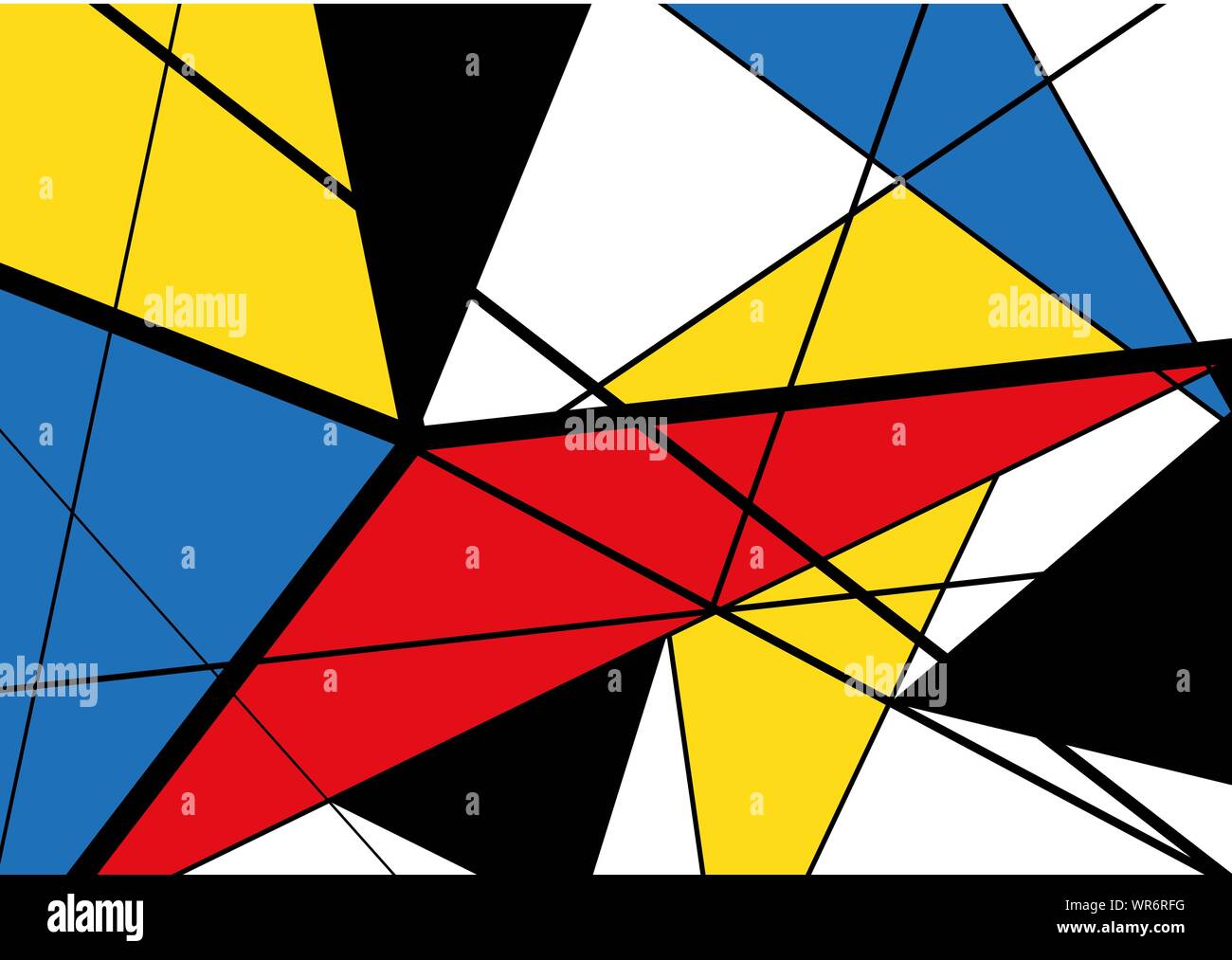 Abstract triangles geometric colorful pattern. Mondrian style. Vector illustration Stock Vector