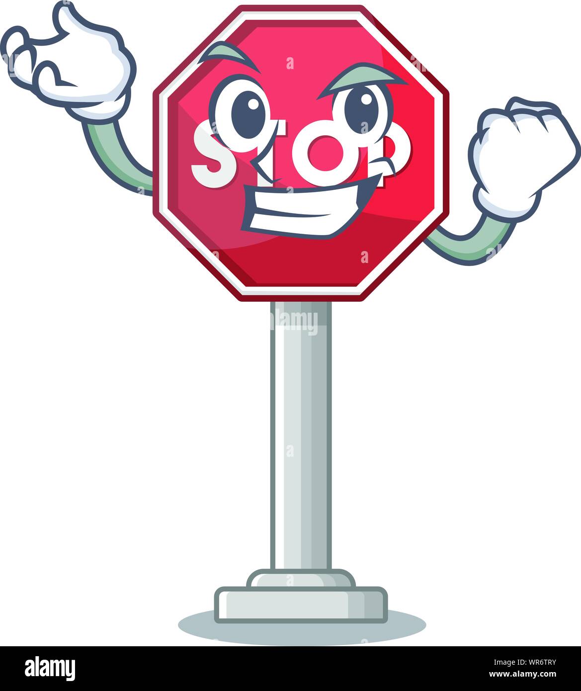Successful sign stop cartoon side street mascot Stock Vector Image