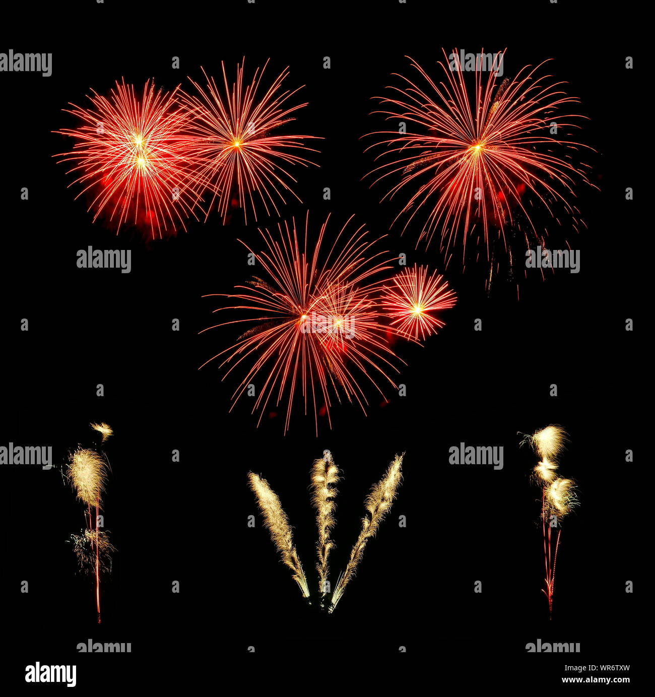 Explosions and colorful sheaves forming a spectacle of crackling