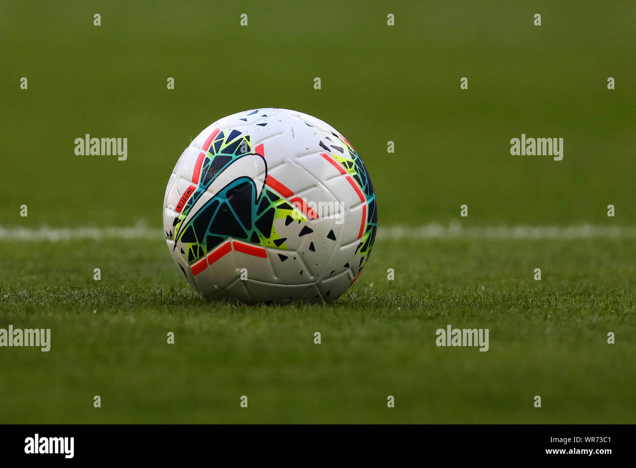Nike Merlin Match Ball in White Obsidian Blue fury - England v Bulgaria,  UEFA Euro 2020 Qualifier - Group A, Wembley Stadium, London, UK - 7th  September 2019 Editorial Use Only Stock Photo - Alamy