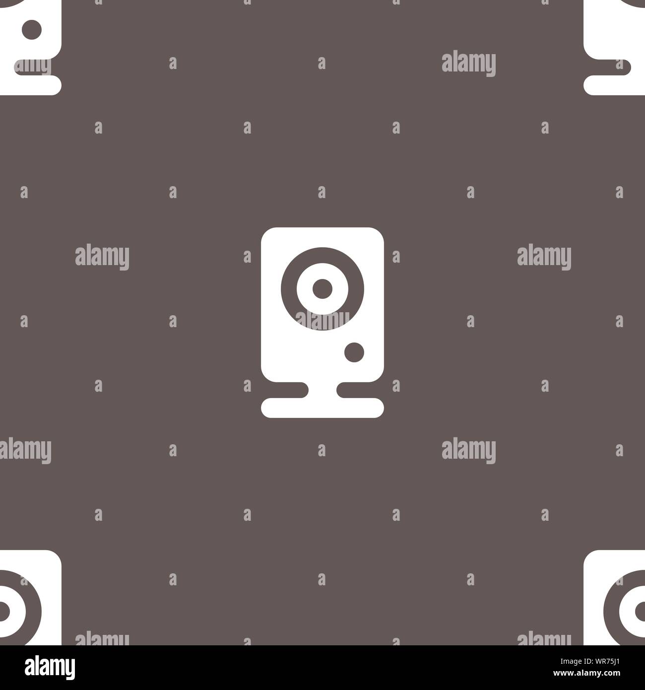 Web cam icon sign. Seamless pattern on a gray background. Vector Stock Vector