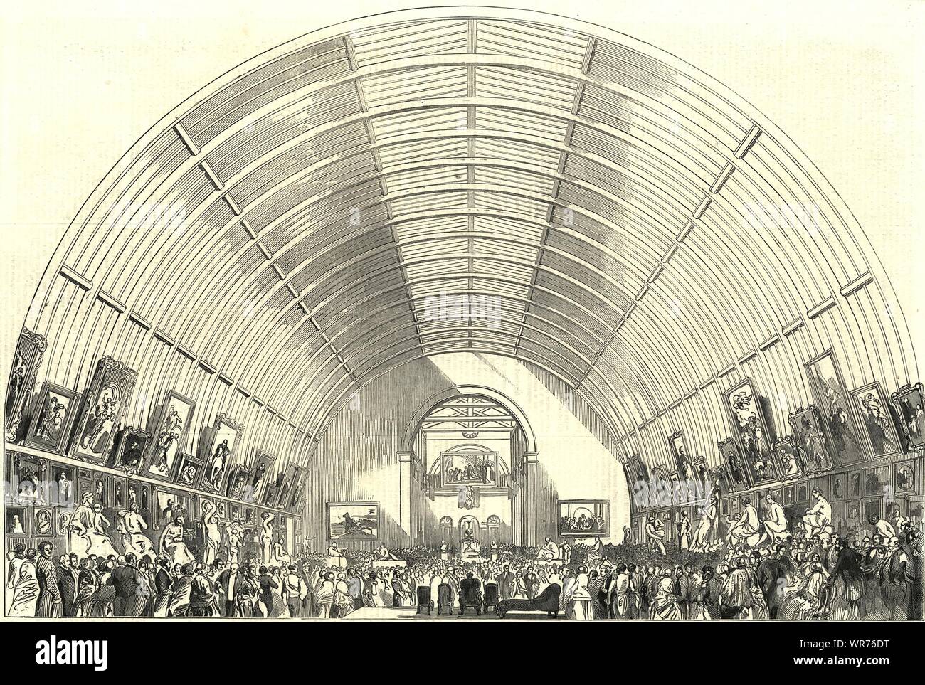 The Cork National Industrial Exhibition - Fine Arts Hall. Ireland. Business 1852 Stock Photo