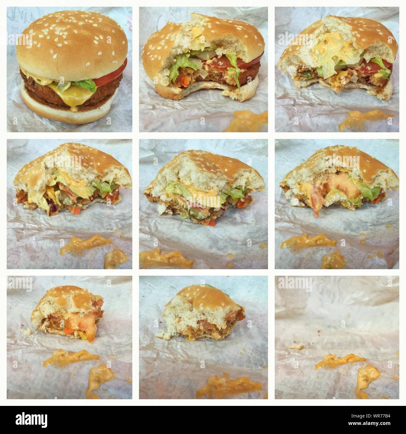 Close-up Of Hamburgers Stock Photo
