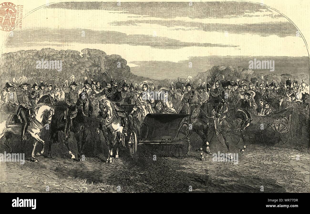 The Chobham encampment - Queen Victoria in Smith's Lawn, Windsor Great Park 1853 Stock Photo