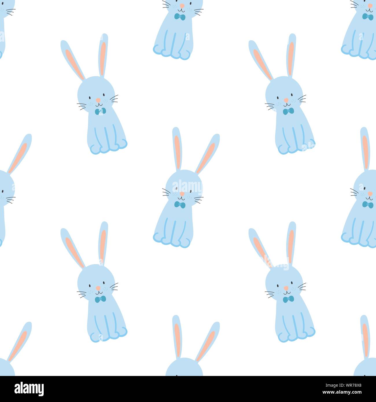 Easter seamless pattern with cute rabbits on a transparent background ...