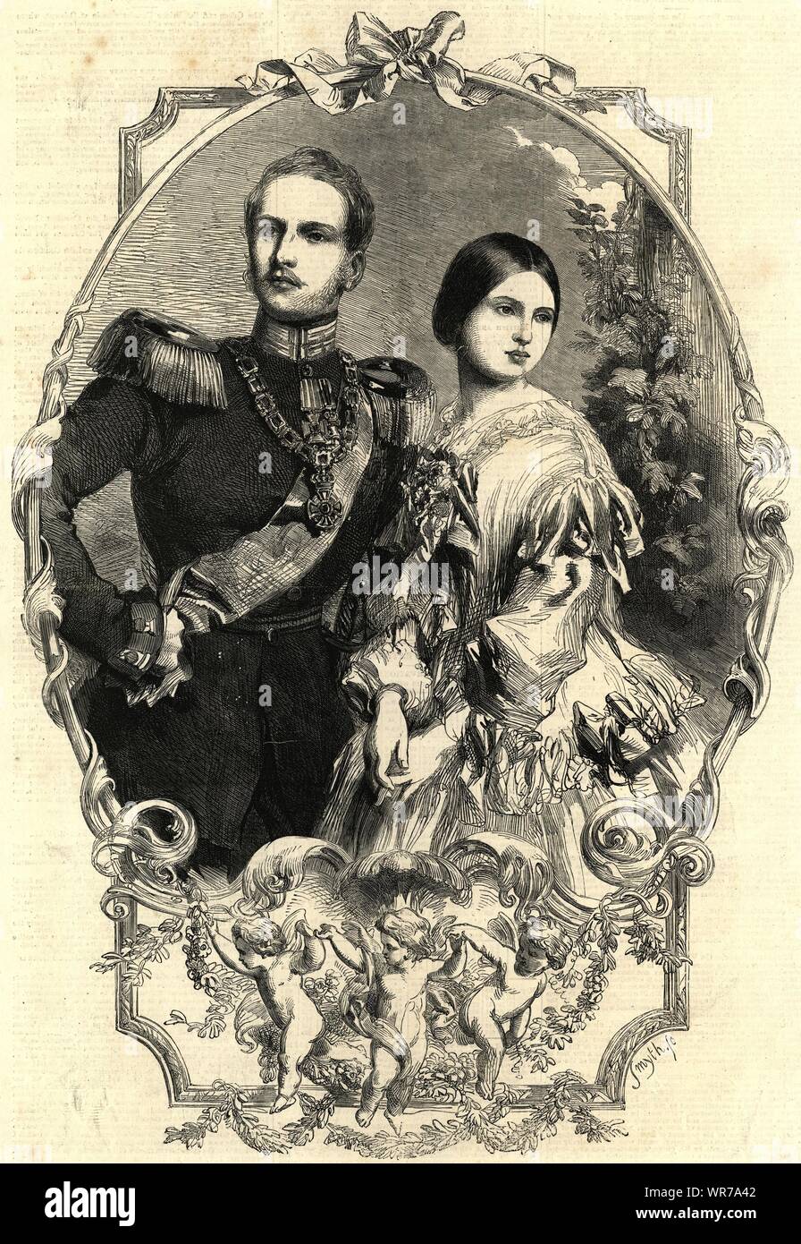 Prince Frederick William of Prussia & the Princess Royal of England 1857 Stock Photo