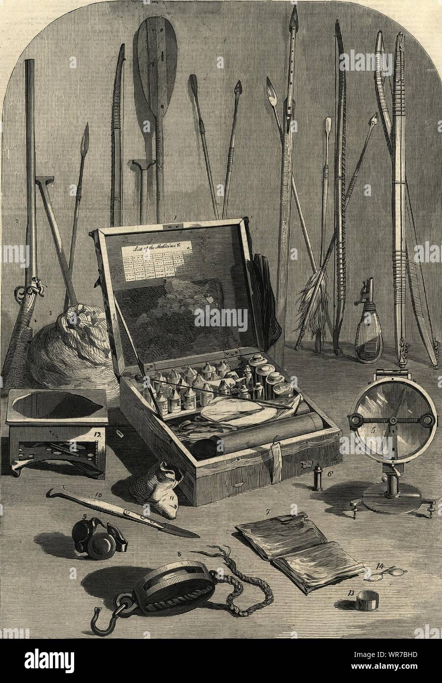 Relics of the Franklin Expedition. Explorers. Arctic 1859 ILN full page print Stock Photo