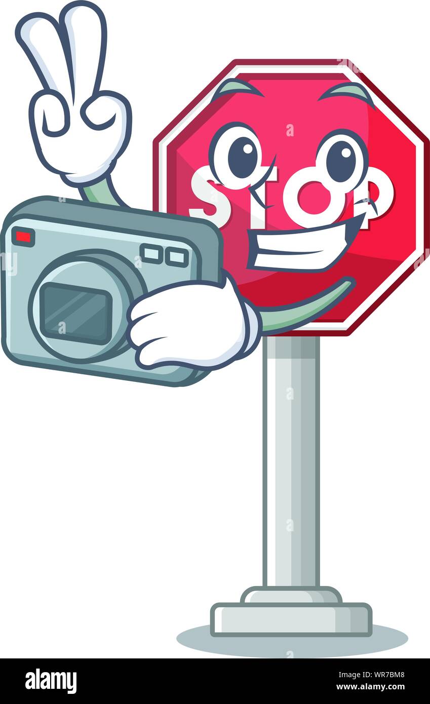Photographer sign stop with the mascot shape Stock Vector Image & Art ...