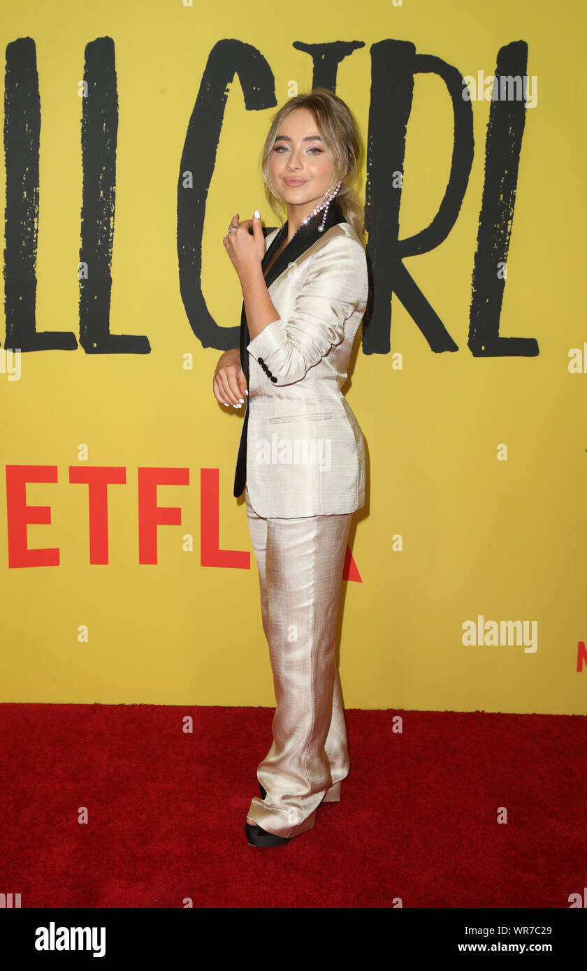 September 9, 2019, Los Angeles, CA, USA: 9 September 2019 - Los Angeles, California - Sabrina Carpenter. Premiere Of Netflix's ''Tall Girl'' held at Netflix Home Theater. Photo Credit: FSadou/AdMedia (Credit Image: © F Sadou/AdMedia via ZUMA Wire) Stock Photo