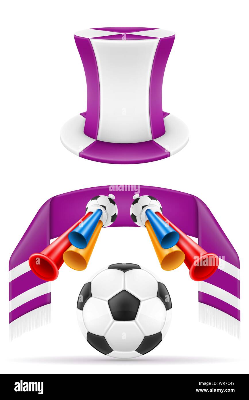 set of soccer football fan items and accessories vector illustration