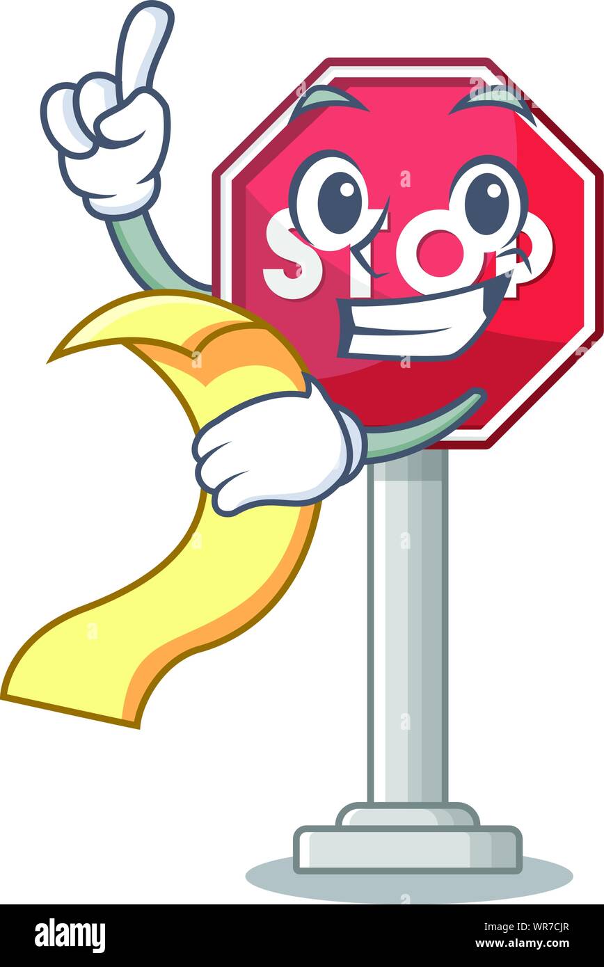 With menu sign stop with the mascot shape Stock Vector Image & Art - Alamy