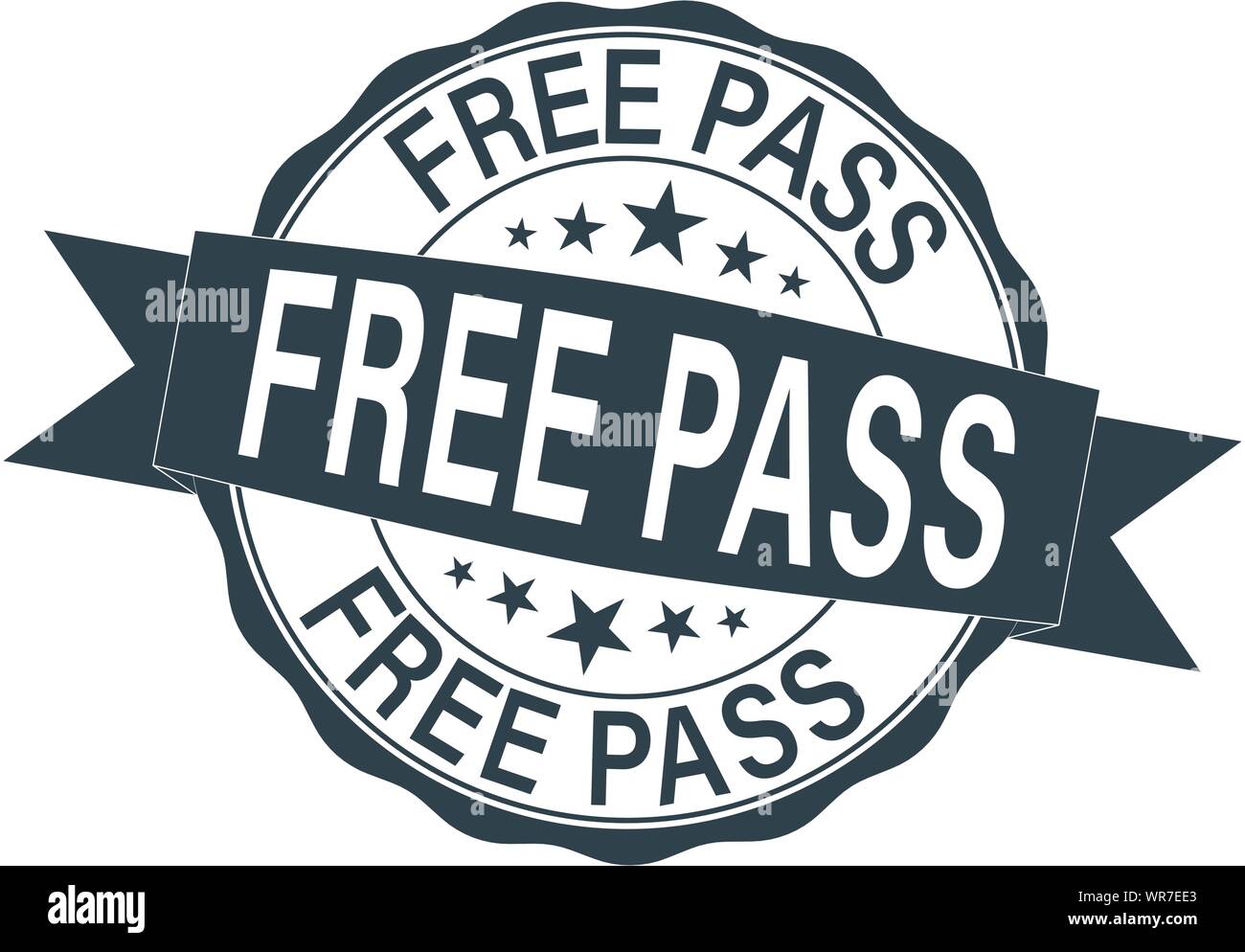 Free pass grunge rubber stamp on white background, vector illustration Stock Vector