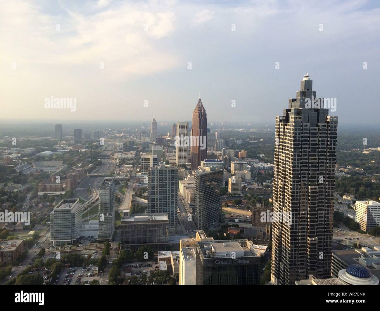 High Angle Shot Of Cityscape Stock Photo