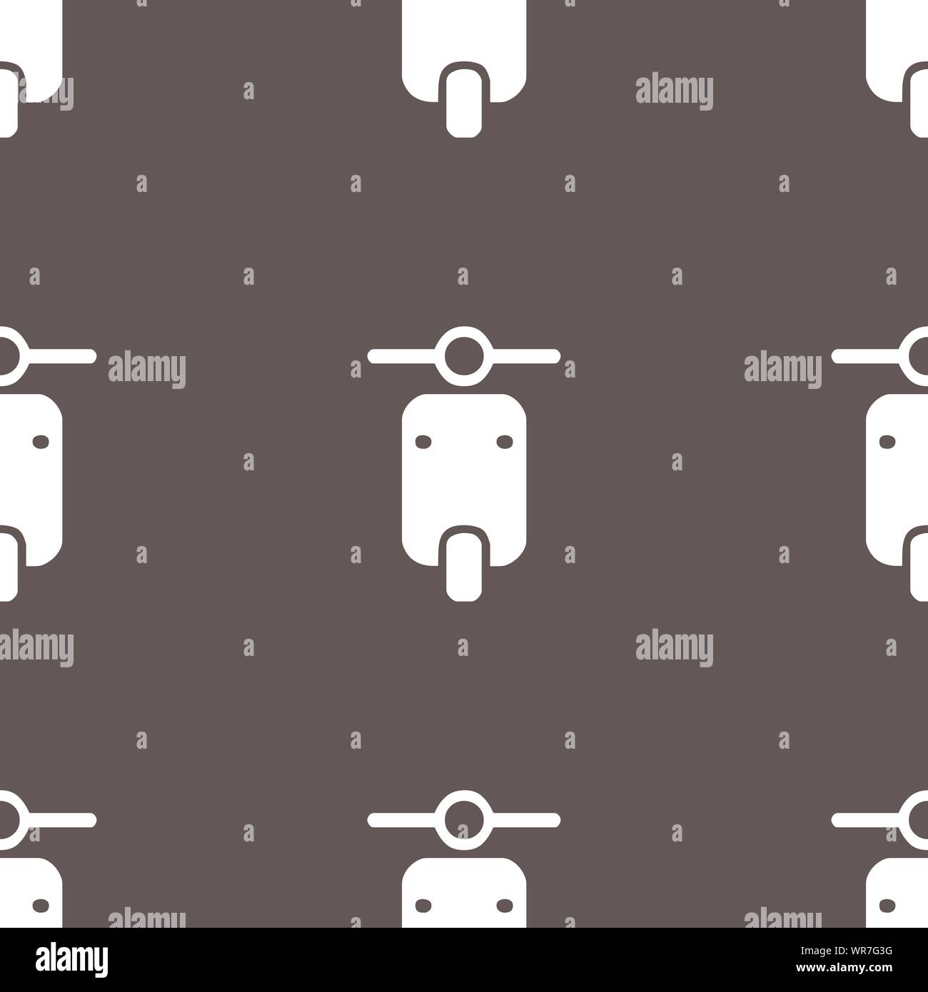 motorcycle icon sign. Seamless pattern on a gray background. Vector Stock Vector
