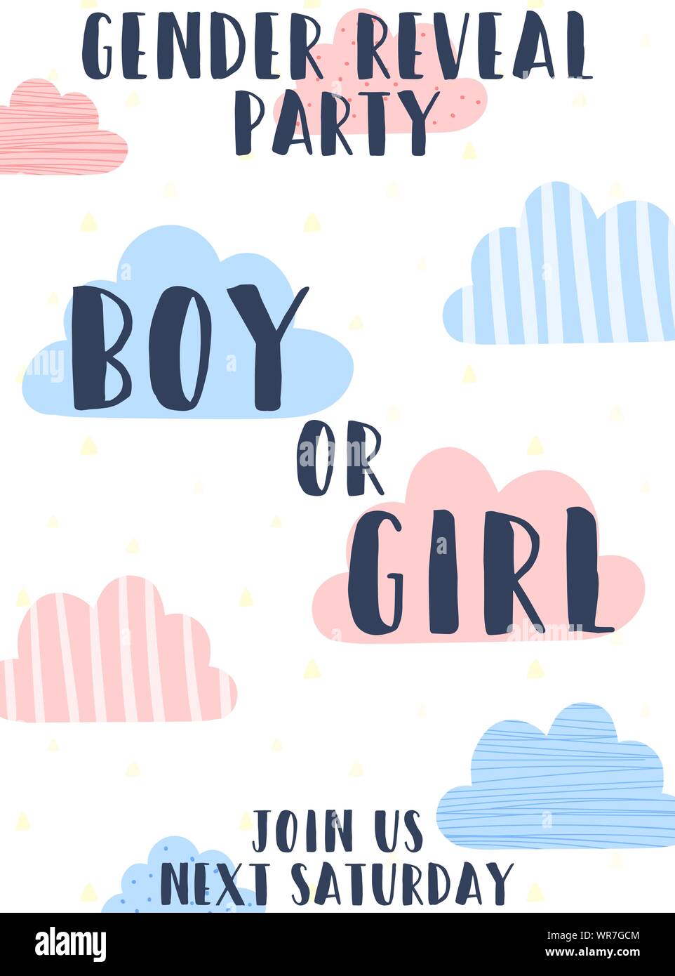 Premium Vector  Boy or girl gender reveal colorful greeting card for party  banner or print simple calligraphic