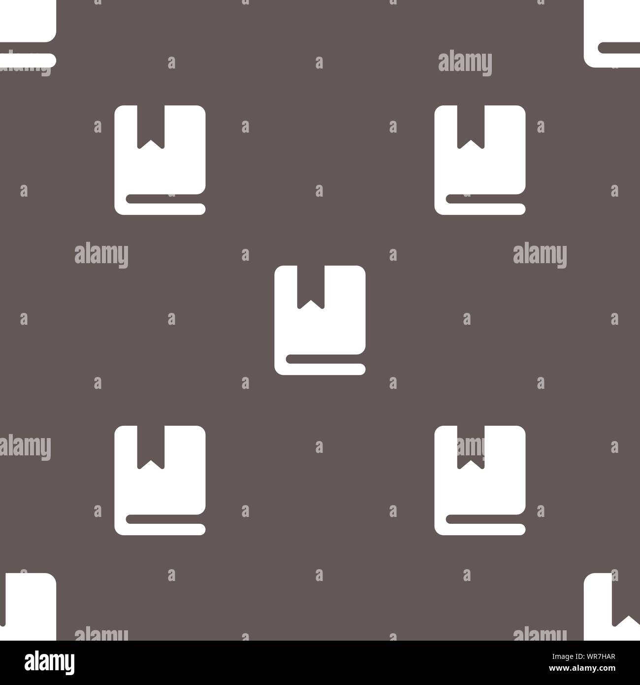 bookmark icon sign. Seamless pattern on a gray background. Vector Stock Vector