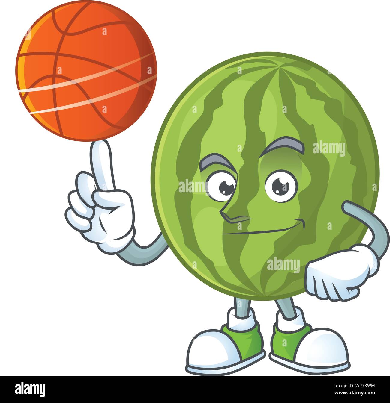 With basketball cartoon watermelon isolated on white background Stock Vector Image & Art Alamy