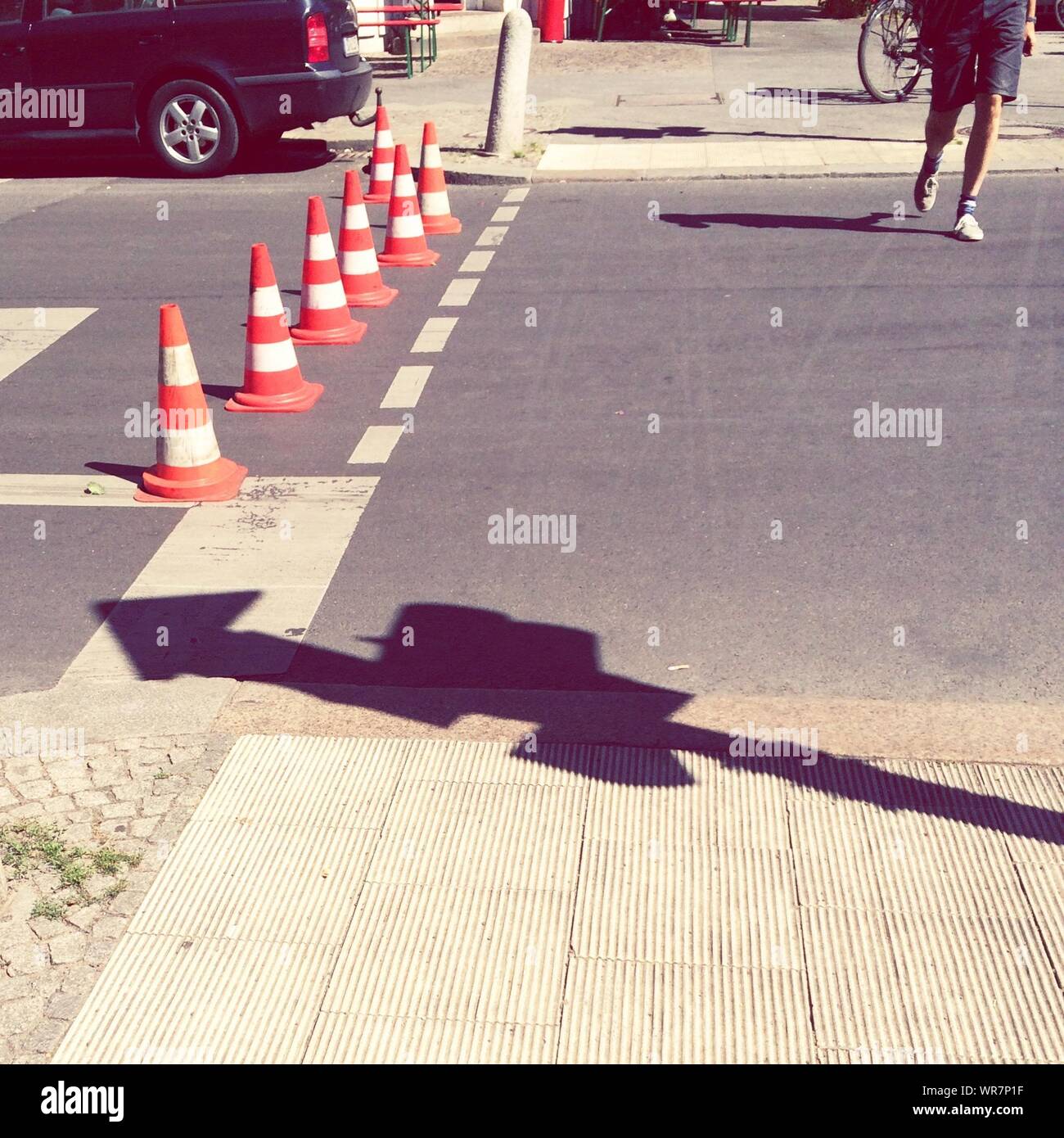 Row of street cones hires stock photography and images Alamy