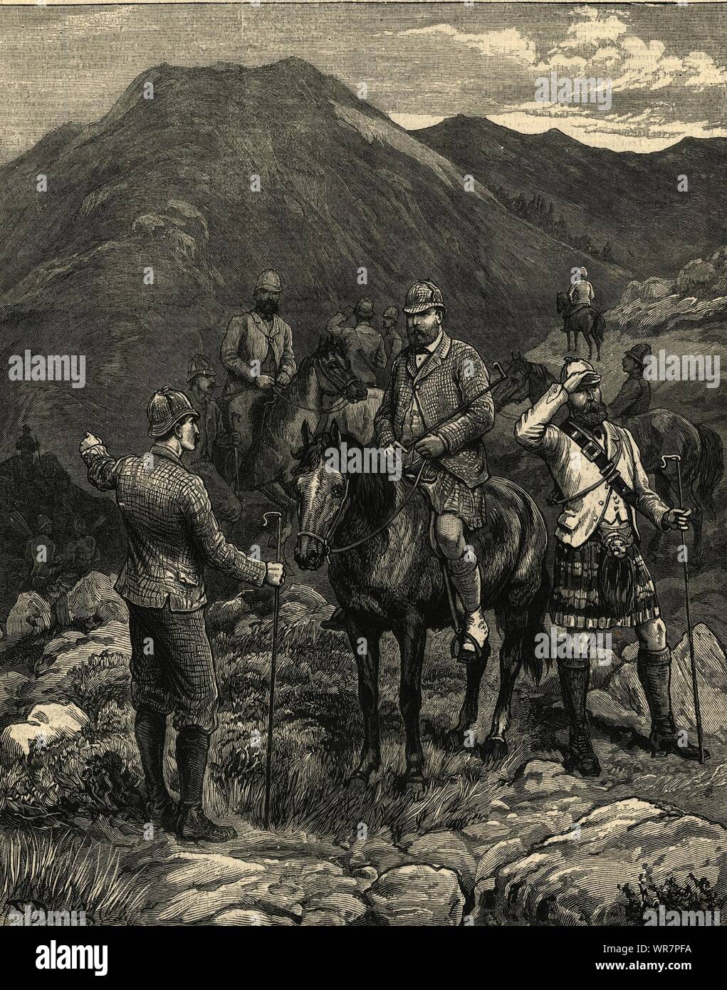 Prince of Wales (Edward VII): Deer-drive in Mar Forest. Scottish Highlands 1880 Stock Photo